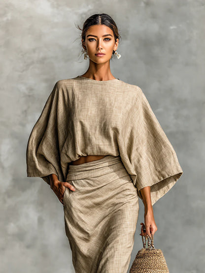 CONJUNTO DE FALDA DE LINO