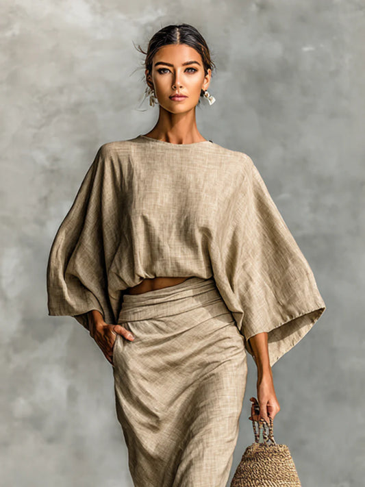 CONJUNTO DE FALDA DE LINO