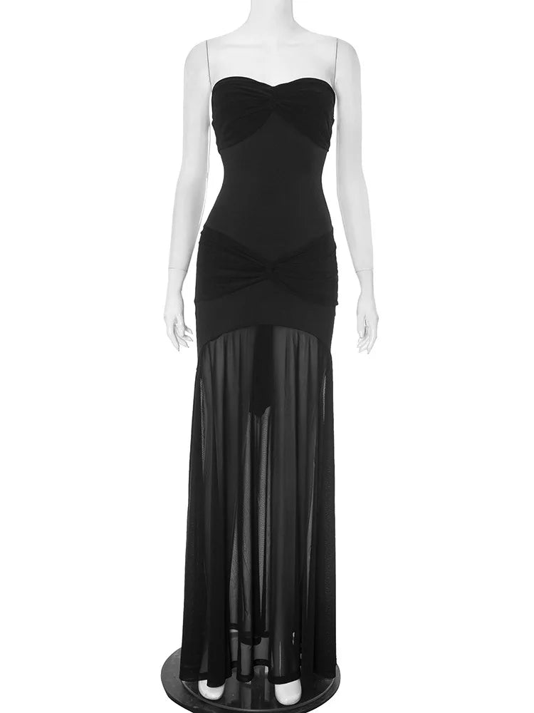 VESTIDO LARGO SIN TIRANTES