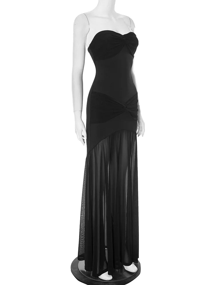 VESTIDO LARGO SIN TIRANTES