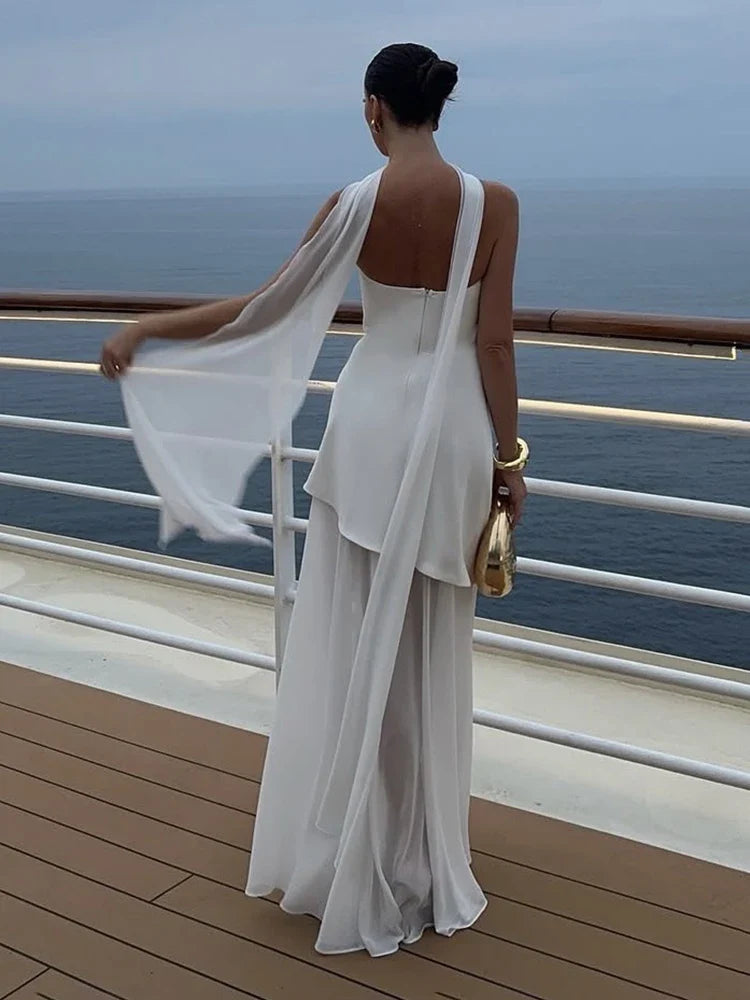 VESTIDO LARGO SIN TIRANTES PARA MUJER