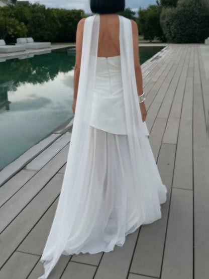 VESTIDO LARGO SIN TIRANTES PARA MUJER