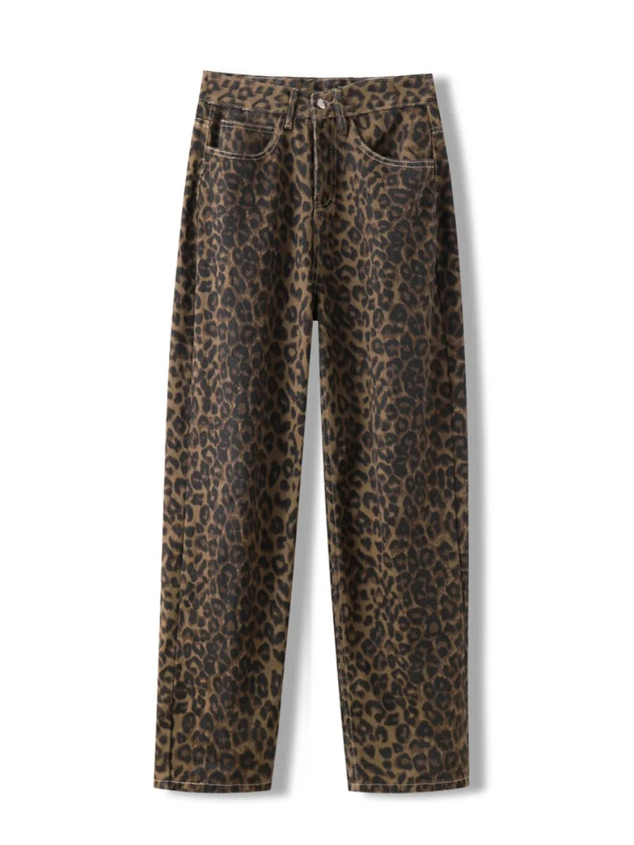 PANTALONES CON ESTAMPADO DE LEOPARDO