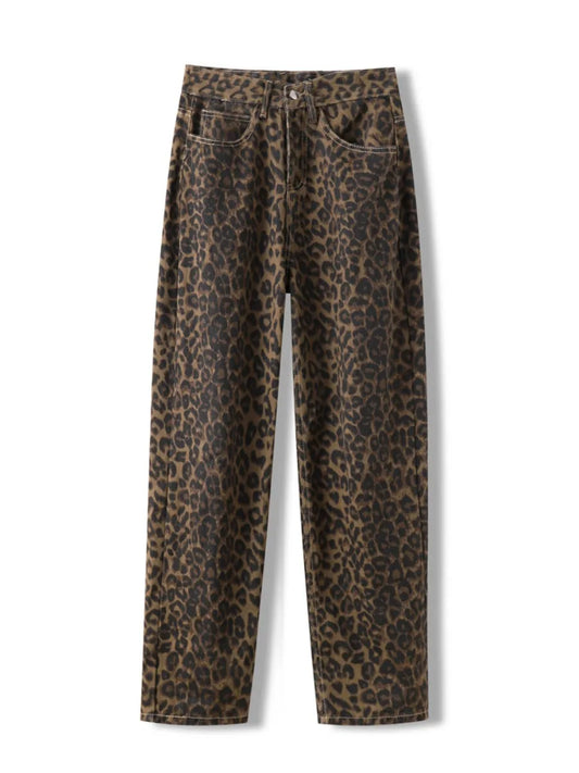 PANTALONES CON ESTAMPADO DE LEOPARDO