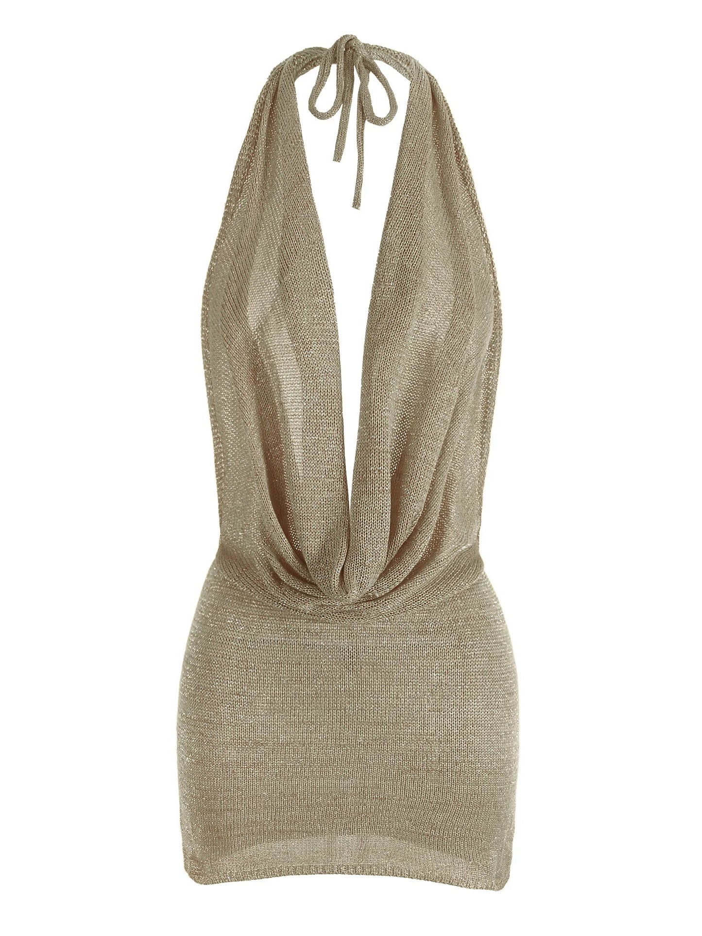 MINI VESTIDO ESPALDA DESCUBIERTA CON ESCOTE EN V