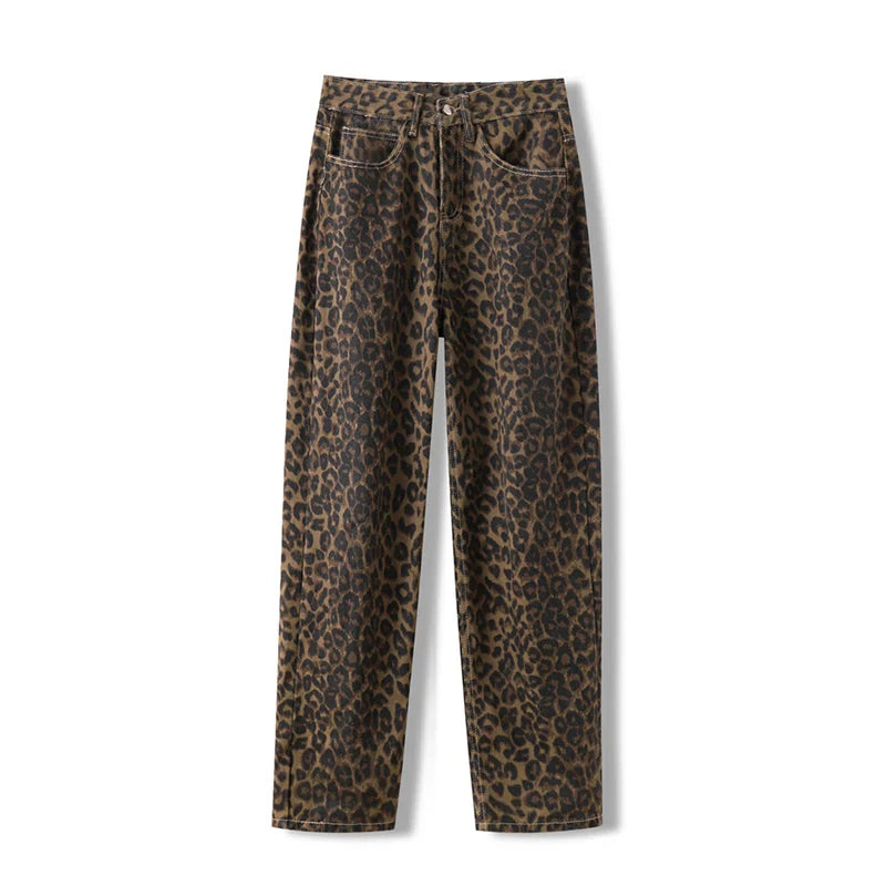 PANTALONES CON ESTAMPADO DE LEOPARDO