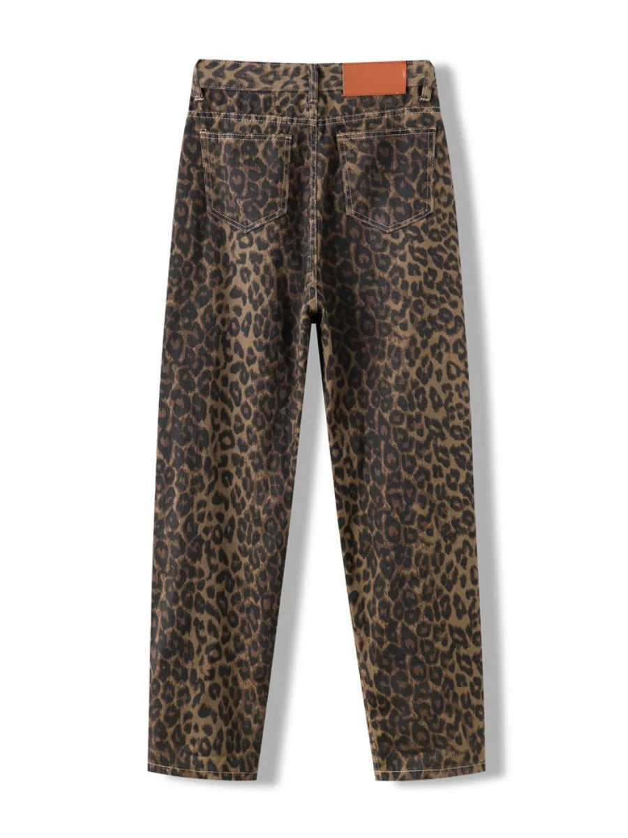 PANTALONES CON ESTAMPADO DE LEOPARDO