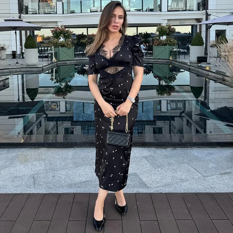 VESTIDO DE FIESTA DE ENCAJE